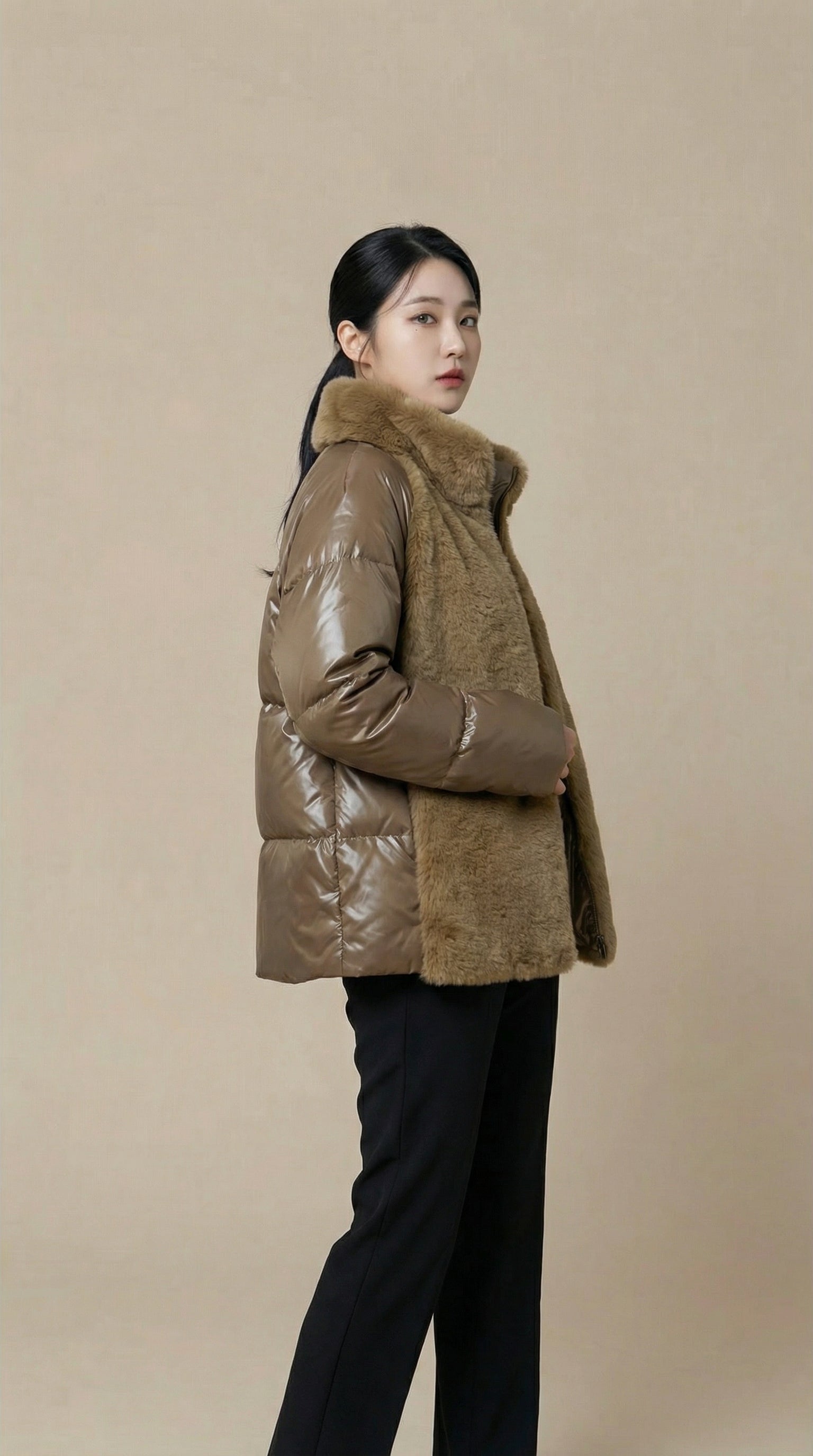 Kadın Teddy (Peluş) Ceket – Peluş doku Vizon