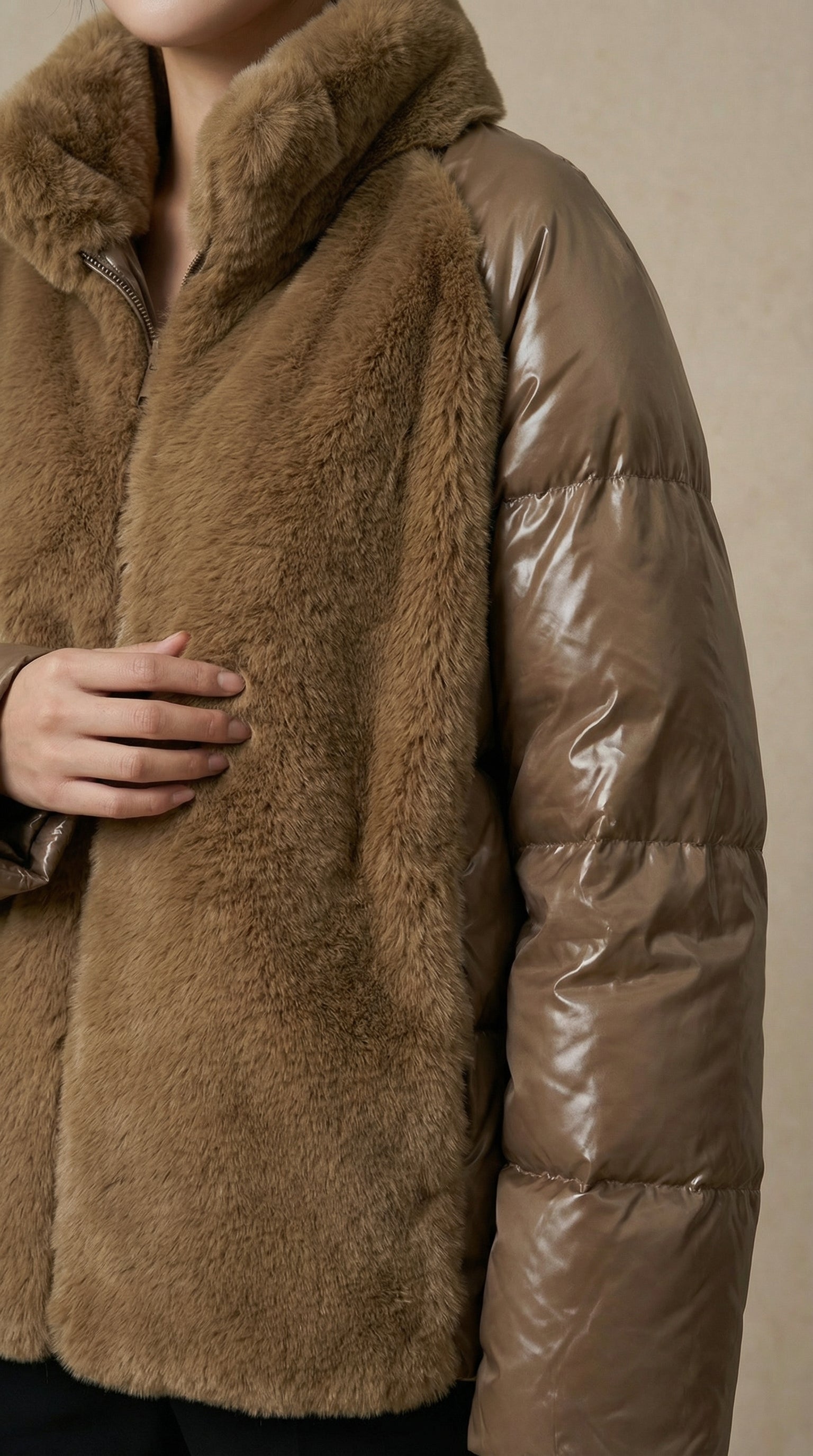 Kadın Teddy (Peluş) Ceket – Peluş doku Vizon