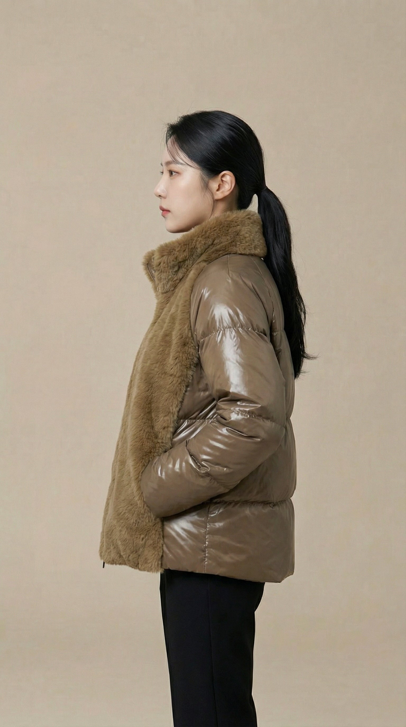 Kadın Teddy (Peluş) Ceket – Peluş doku Vizon