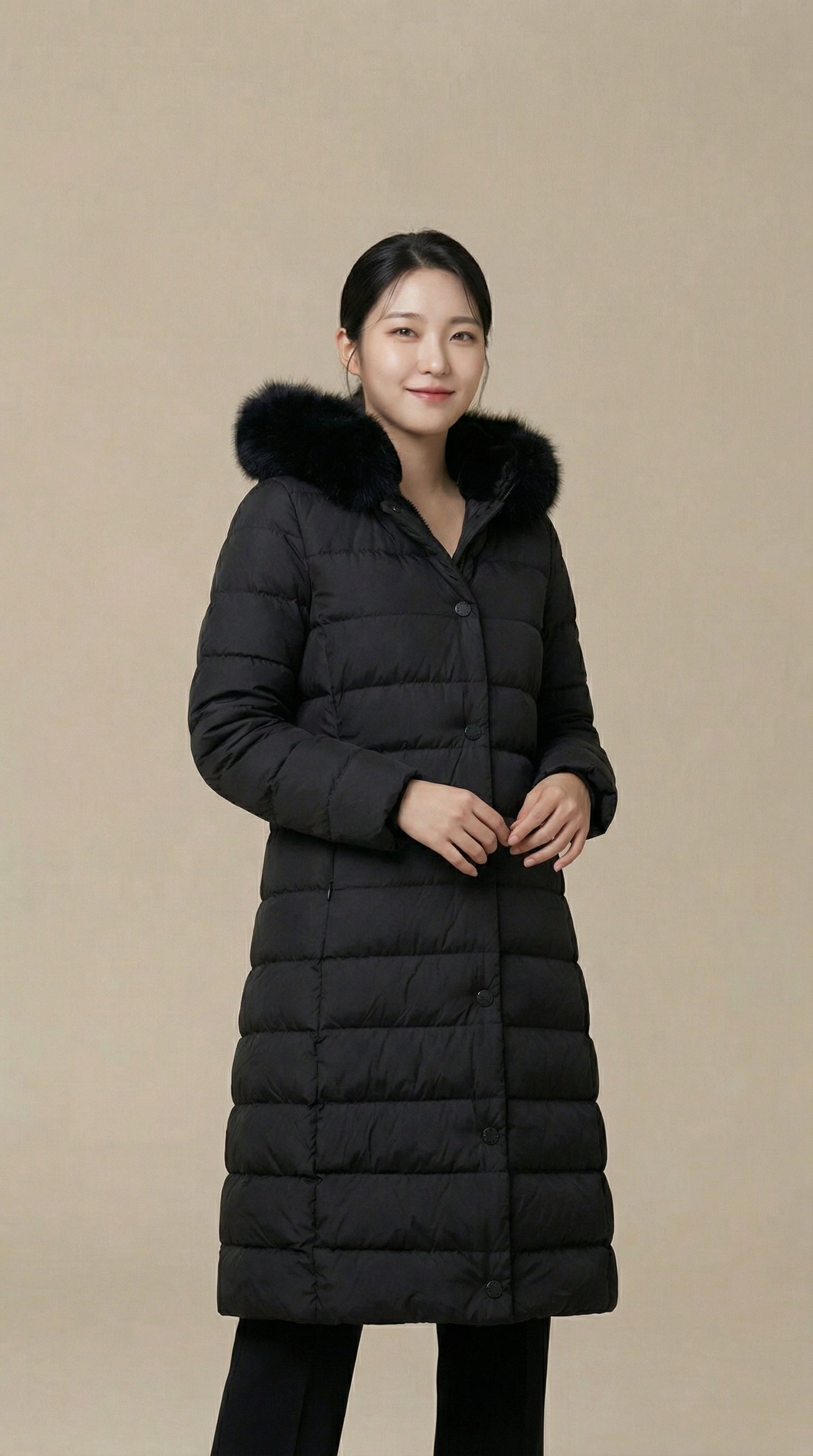 Kadın Kapitone Şişme Mont – Kapüşonlu Siyah