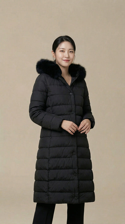 Kadın Kapitone Şişme Mont – Kapüşonlu Siyah