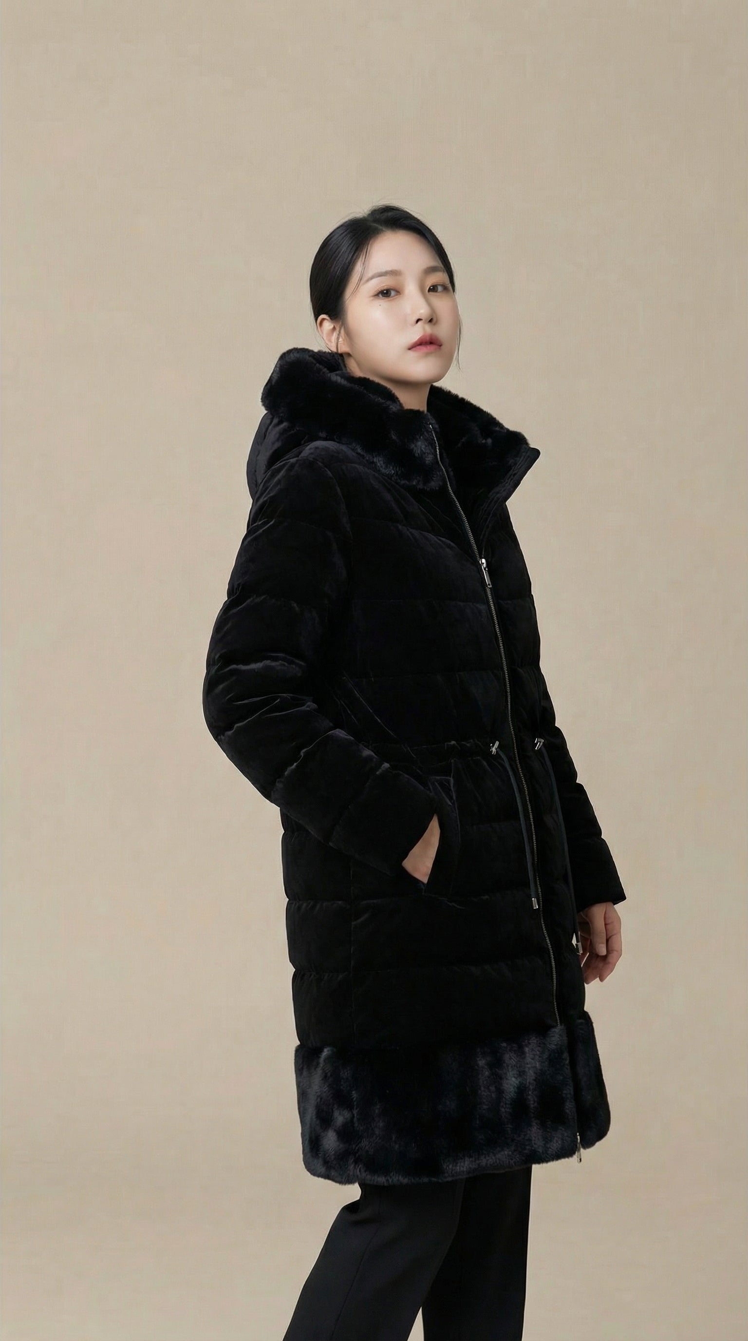Kadın Suni Kürk Kaban – Tok duruş Siyah