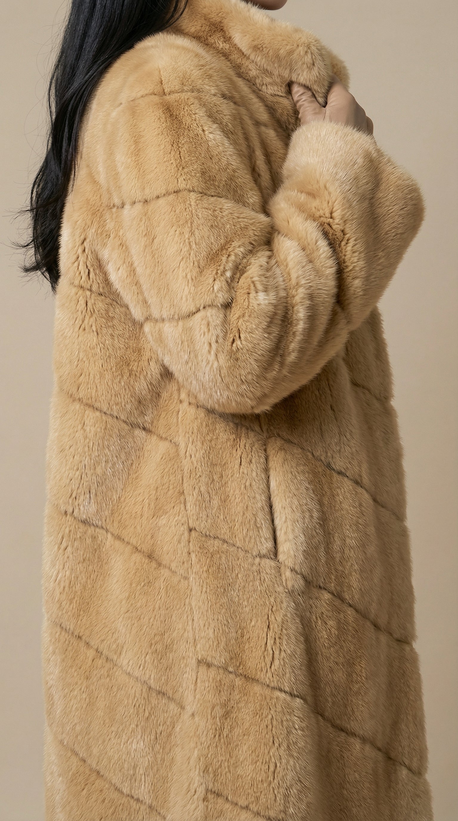 Kadın Teddy (Peluş) Kaban – Yumuşak doku Camel