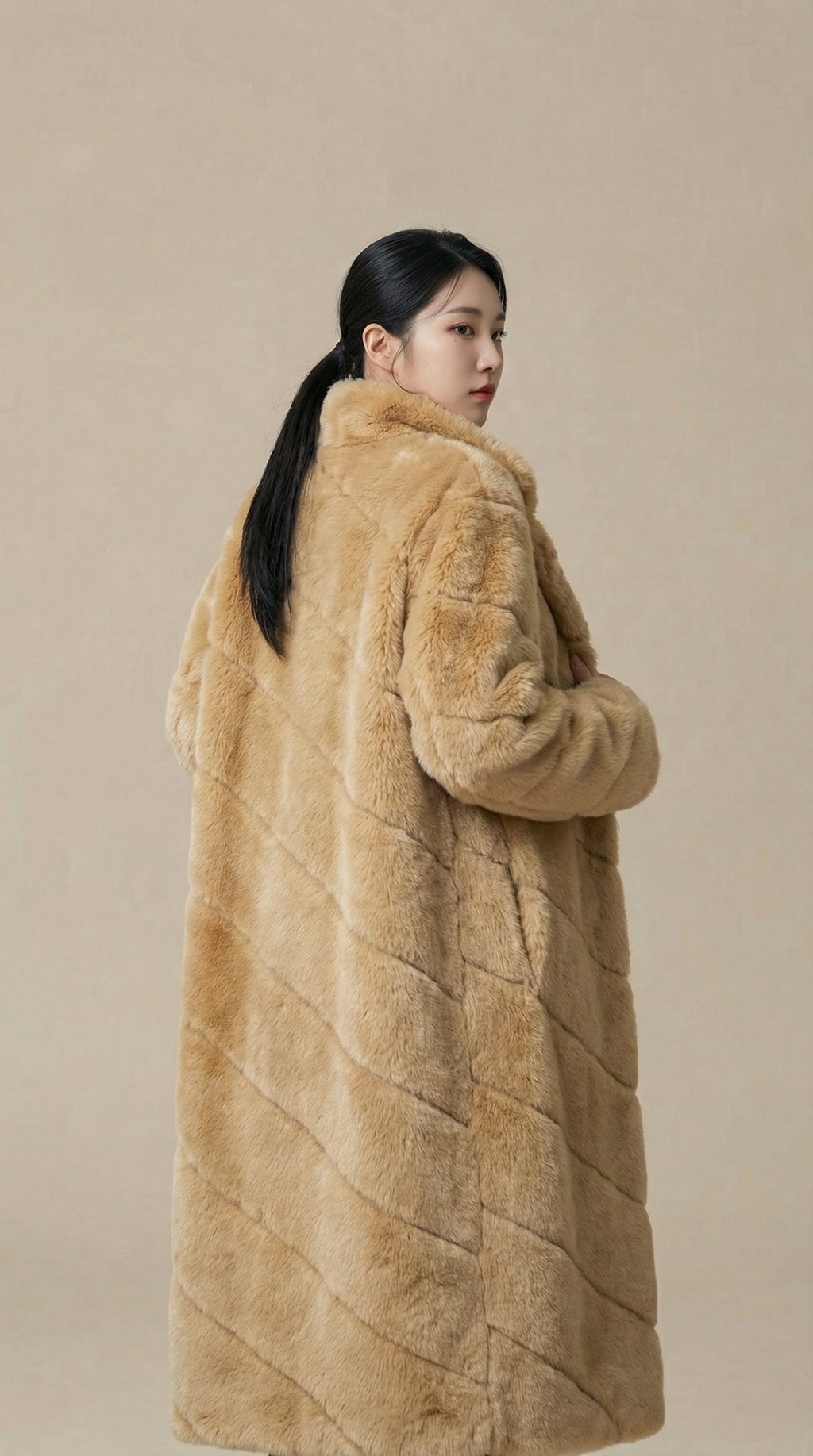Kadın Teddy (Peluş) Kaban – Yumuşak doku Camel