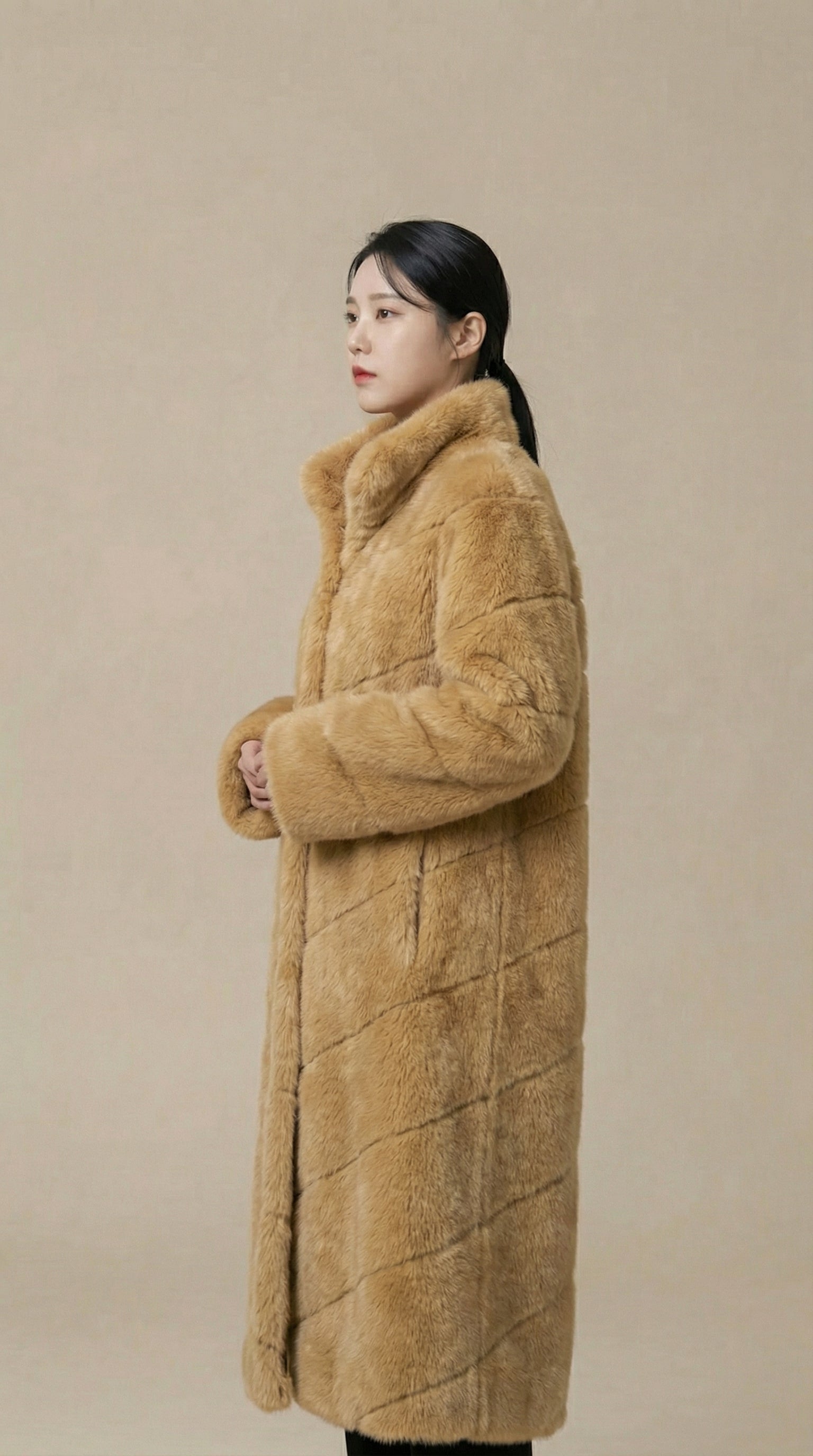 Kadın Teddy (Peluş) Kaban – Yumuşak doku Camel