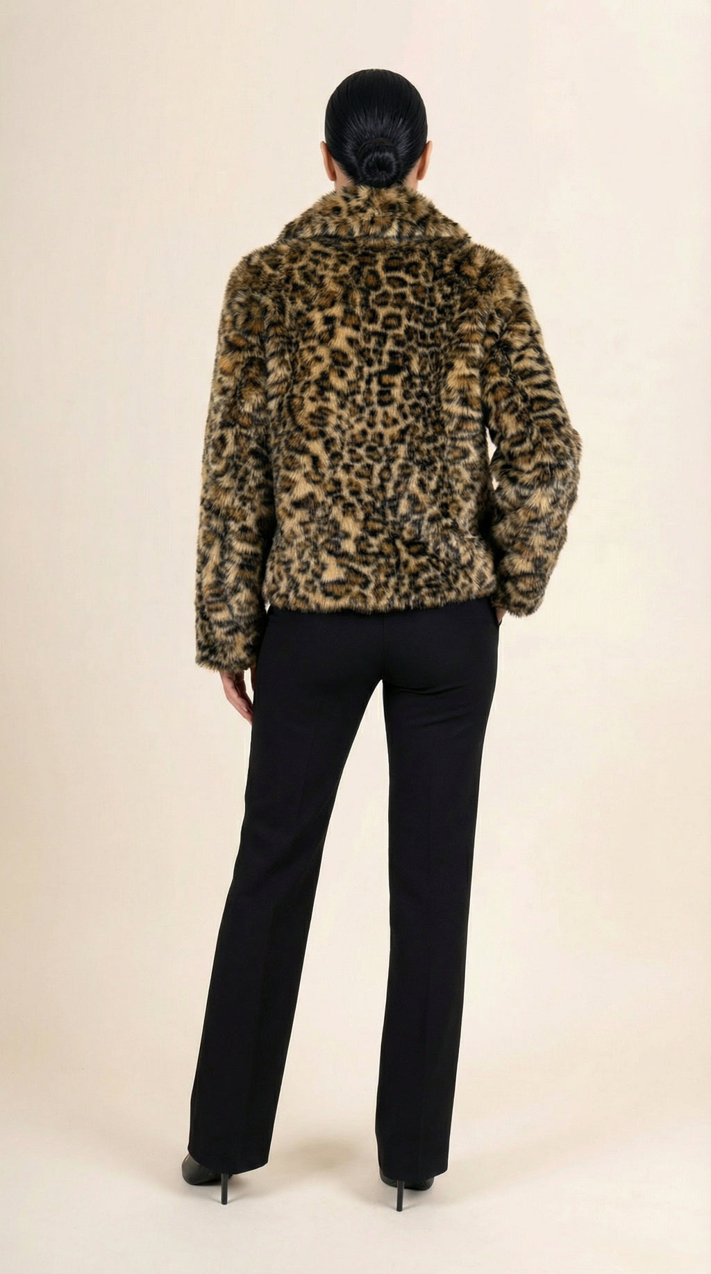 Kadın Leopar Desenli Kaban – Leopar Desen Camel